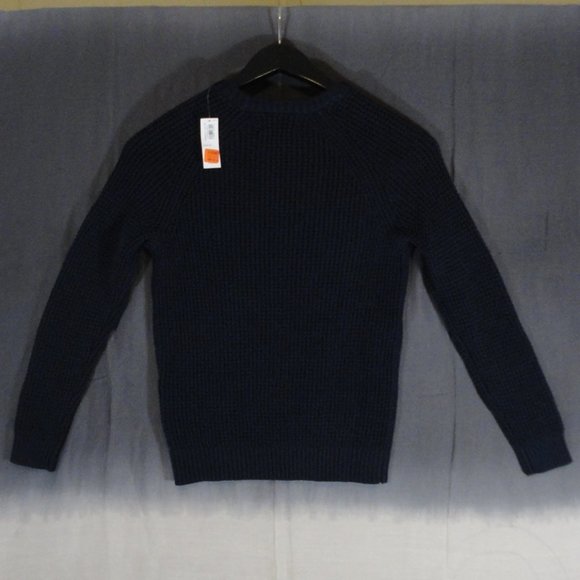 Old Navy Textured Sleeve CrewNeck Blue Sweater NWT - Picture 7 of 8